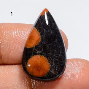 Cabujón de obsidiana de maní natural, piedra preciosa de obsidiana de maní mexicana pulida y suave para hacer joyas (piedra como en la imagen)