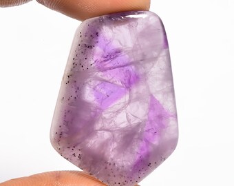 Pietra preziosa naturale di ametista trapiche, pietra viola, dimensioni 37X27X5 mm, forma fantasia, 45 carati, design di pietra viola, ametista (pietra come da immagine)