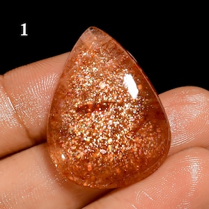 Natuurlijke zonnesteen ovale vorm cabochon, losse zonnesteen edelsteen, sprankelende zonnesteen kristal, sieraden maken steen, cadeau voor haar