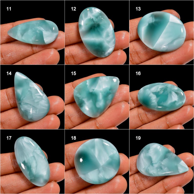 Natural Hemimorphite Gemstone Good Quality Stone Hemimorphite Cabochon Sky Blue Hemimorphite Stones Sky Blue Cabochon ( Stone as picture image 3