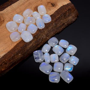 30 stuks natuurlijke regenboogmaansteen cabochon edelsteen 16-24 mm maansteen kristal Veel voor het maken van sieraden (steen als foto)