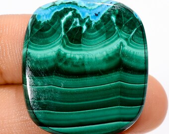 Piedra preciosa de malaquita crisocola natural, forma radiante, malaquita verde cielo, crisocola, 29 x 26 x 5 mm, tamaño 60 quilates (piedra como en la imagen)