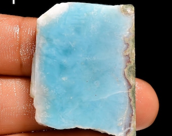 Natural Larimar Gemstone Slice Rae Larimar Slice Raw Pectolite Rough Stone Sky Larimar Raw Slabs Beautiful Larimar Slab (Larimar as picture