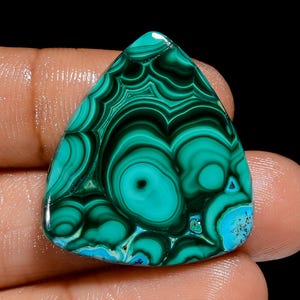 Pietra preziosa sciolta cabochon a forma di cuore in malachite naturale per realizzare gioielli, 38 ct, 27 x 25 x 4 mm (malachite come da foto)