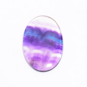 Cabochon di fluorite naturale, cristallo di fluorite traslucido, pietra di fluorite multicolore, 42 x 27 x 5 mm, pietra da 75 carati
