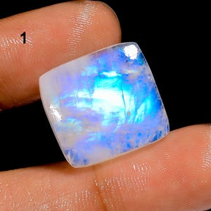 Cabujón de piedra lunar arcoíris natural/Piedra lunar suelta/Cristal de piedra lunar cuadrado y rectangular/Piedra para hacer joyas/Regalo para ella