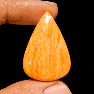 Cabochon orange turquoise en forme de poire, pierre précieuse en vrac pour la fabrication de bijoux, 29 carats 32 x 21 x 6 mm (pierre comme sur la photo)