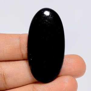 Natürlicher Schwarzer Turmalin Oval Form Cabochon Lose Edelstein für die Herstellung von Schmuck 46 Ct. 40X20X4 mm (Stein wie Abbildung