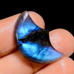 Labradorita natural com formato de cabochão, pedra preciosa solta para fazer joias, 14 ct. 24 x 14 x 3 mm (pedra conforme a imagem)