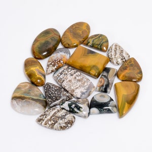 Diaspro naturale dell'oceano Cabochon Cristallo di diaspro dell'oceano 16 pezzi Lotto 15X12 29X15 mm Dimensioni Forma fantasia Pietra di diaspro dell'oceano di cristallo (come immagine