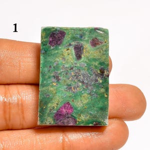 Tranche de rubis fuchsite naturelle, cabochon de pierres précieuses rubis fuchsite, pierre de rubis en vrac, morceaux de tranche de rubis fuchsite, fuchsite rubis brute plate (comme sur la photo