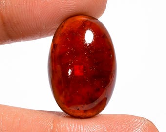 Naturlig Hessonit Granat Cabochon Oval Form Gomed Lös Ädelsten Platt Baksida (Sten som på bilden)