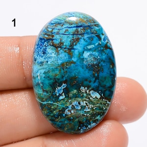 Natuurlijke chrysocolla cabochon losse edelsteen papegaai vleugel chrysocolla edelsteen voor het maken van sieraden