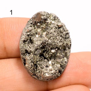 Natürliche Pyrit Druzy Cabochon, lose Edelstein, Goldene Pyrit Druzy Edelstein, Schmuck Stein, Geschenk für sie