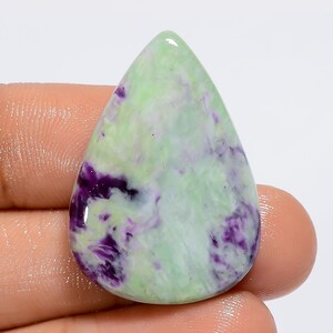 Cabochon naturel en forme de poire de kammererite, pierre précieuse en vrac pour la fabrication de bijoux, 36 carats 30X21X5 mm (Pierre comme image)