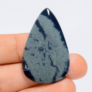 Ossidiana ragnatela naturale a forma di pera cabochon pietra preziosa sciolta per la creazione di gioielli 24 carati. 34X22X3 mm (pietra come da immagine)