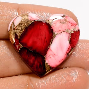 Raro cabochon a forma di cuore di turchese rosso di bufalo, pietra preziosa sfusa per la creazione di gioielli, 30 carati, 25 x 28 x 5 mm (pietra come da immagine)