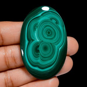 Malachite naturale ovale cabochon pietra preziosa sciolta per la creazione di gioielli 102 ct. 50X31X4 mm (malachite come da foto)