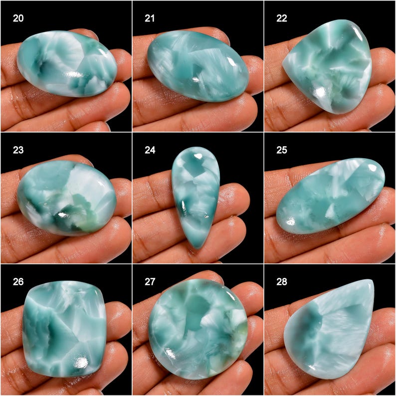 Natural Hemimorphite Gemstone Good Quality Stone Hemimorphite Cabochon Sky Blue Hemimorphite Stones Sky Blue Cabochon ( Stone as picture image 4