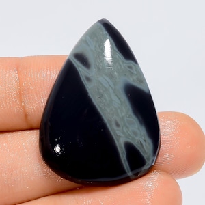 Ossidiana ragnatela naturale a forma di pera cabochon pietra preziosa sciolta per la creazione di gioielli 30 carati. 31X22X5 mm (pietra come da immagine)