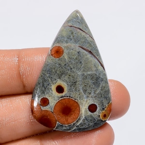 Natürliche Erdnuss Obsidian Birnenform Cabochon Lose Edelstein für die Herstellung von Schmuck 36 Ct. 39X25X4 mm (Stein wie Abbildung)
