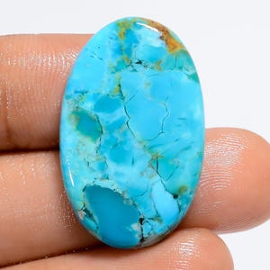 Natürlicher Kingman Türkis Cabochon, Himmelblauer Türkis Kristall, ovale Form Kingman Türkis Edelstein, Größe 28X17X3mm Gewicht 18 Karat