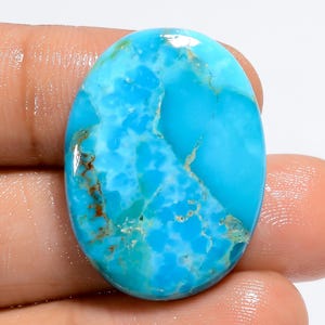 Natürlicher Kingman Türkis Cabochon, Himmelblauer Türkis Kristall, ovale Form Kingman Türkis Edelstein, Größe 27X20X4mm Gewicht 26 Karat