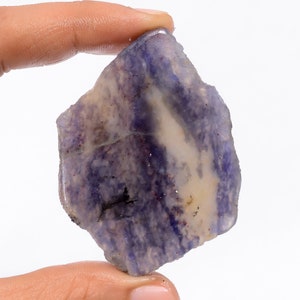 Natuurlijke Iolite Sunstone Slice Stone Raw Iolite Sunstone Raw Palm Slab 60X44X6 mm 127 karaat Fancy Shape Raw Iolite Sunstone (Slice als afbeelding