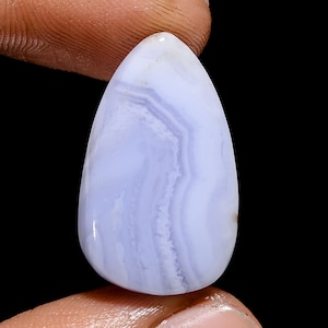 Pietra preziosa di agata di pizzo blu naturale Goccia di agata di pizzo blu Cristallo di pizzo blu Cabochon 24X14X6 mm Dimensione 20 carati Pietra