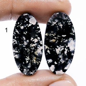 Natürliche Moosachat Paar Cabochon Grüne Moosachat Paar Kristall Flache Rückseite Edelstein Cabochon Mehrere Auswahlmöglichkeiten für die Herstellung von Ohrringen