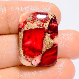 Roter Büffel-Türkis Cabochon Strahlende Form Cabochon Edelstein für die Herstellung von Schmuck 22 Ct. 24X18X5 mm (Stein wie Abbildung