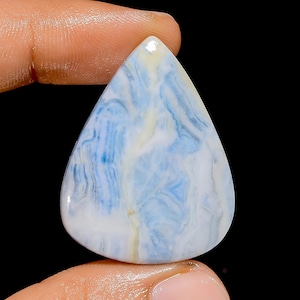 Natürliche Blaue Scheelite Birne Form Cabochon Lose Edelstein für die Herstellung von Schmuck 42 Ct. 34X26X4 mm (Stein wie Abbildung)