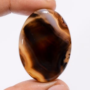 Cabujón de ágata de Montana natural de forma ovalada, piedra preciosa suelta para hacer joyas, peso de 65 quilates, tamaño 38 x 27 x 6 mm