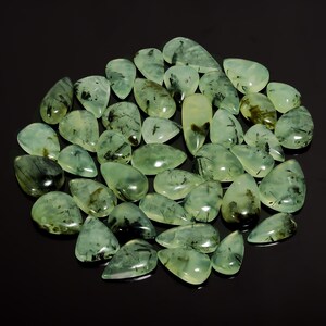 Cabochon naturel en forme de poire en préhnite, 40 pcs de pierres précieuses pour la fabrication de bijoux, 515 carats 15 x 13 28 x 12 mm (prehnite comme photo