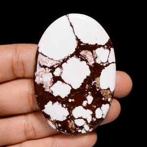 Natürlicher wildes Pferd Magnesit Jaspis ovale Form Cabochon lose Edelstein für die Herstellung von Schmuck Gewicht 142 Karat Größe 59x39x6mm (Stein wie abgebildet