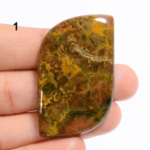 Cabochon di diaspro oceanico naturale, pietra preziosa di diaspro oceanico di design, cristallo di diaspro oceanico con retro piatto, pietra per la creazione di gioielli, regalo per lei