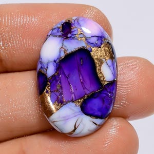 Natürliche Violet Rose Weiß Buffalo Kupfer Türkis Oval Form Cabochon Lose Edelstein für die Herstellung von Schmuck 26X17X4mm (Stein als Bild