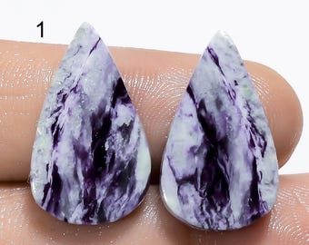 Natural Kammererite Pair Cabochon Loose Gemstone For Making Earrings