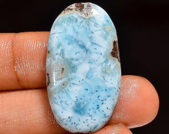 Natürlicher Larimar Oval Form Cabochon Lose Edelstein für die Herstellung von Schmuck 36 Ct. 33X19X6 mm (Stein wie Abbildung
