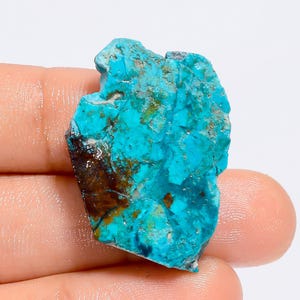 Crisocolla naturale a forma di fetta grezza, pietra preziosa sciolta per la creazione di gioielli, 38 carati, 29 x 20 x 5 mm (fetta come da immagine)