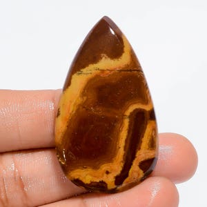 Pietra preziosa sciolta cabochon a forma di pera di diaspro naturale dell'outback per la creazione di gioielli, 58 carati, 46 x 26 x 5 mm (pietra come da foto)