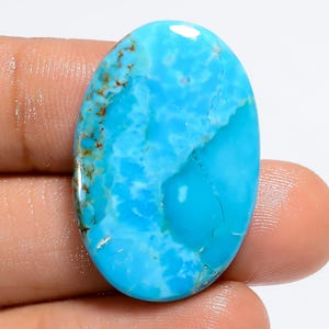 Natürlicher Kingman Türkis Cabochon, Himmelblauer Türkis Kristall, ovale Form Kingman Türkis Edelstein, Größe 29X19X4mm Gewicht 25 Karat