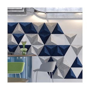 Felt Panel 3D Wall Triangle | Acoustic panel| Ecological And Soundproofing | 30x30cm | lots of colors | Wall Decor Panel, Bedroom Decoration