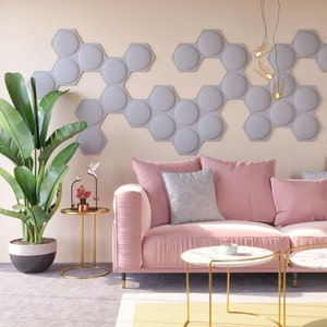 Felt Panels 3D Hexagon Wall | Acoustic panel | Ecological And Soundproofing | 30x30cm | lots of colors | Wall Decor Panel,Bedroom Decoration