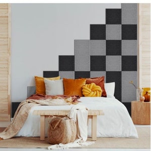Felt Panels 3D Square Wall | Acoustic panel | Ecological And Soundproofing | 30x30cm | lots of colors | Wall Decor Panel, Bedroom Decoration