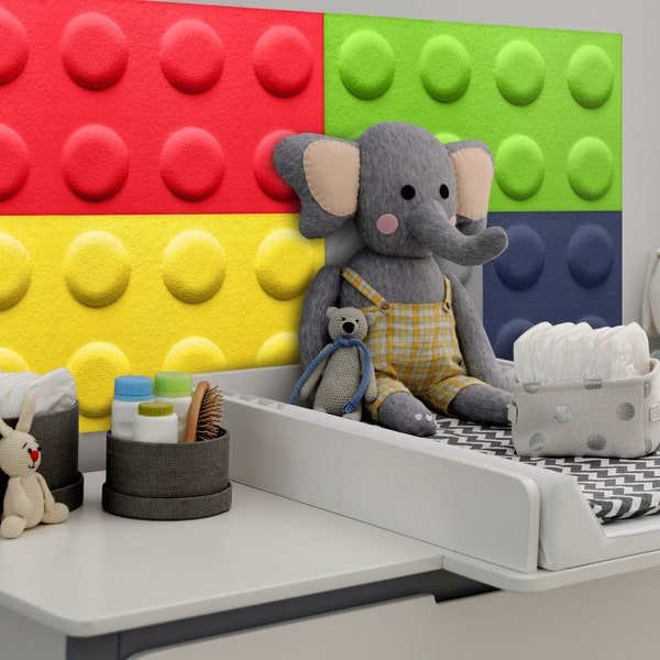 Filz-Block-Panels 3D Wall| Akkustikplatte | Ökologische und Schallschutz | 30x60cm | viele Farben | Wanddekoration für Kinderzimmer