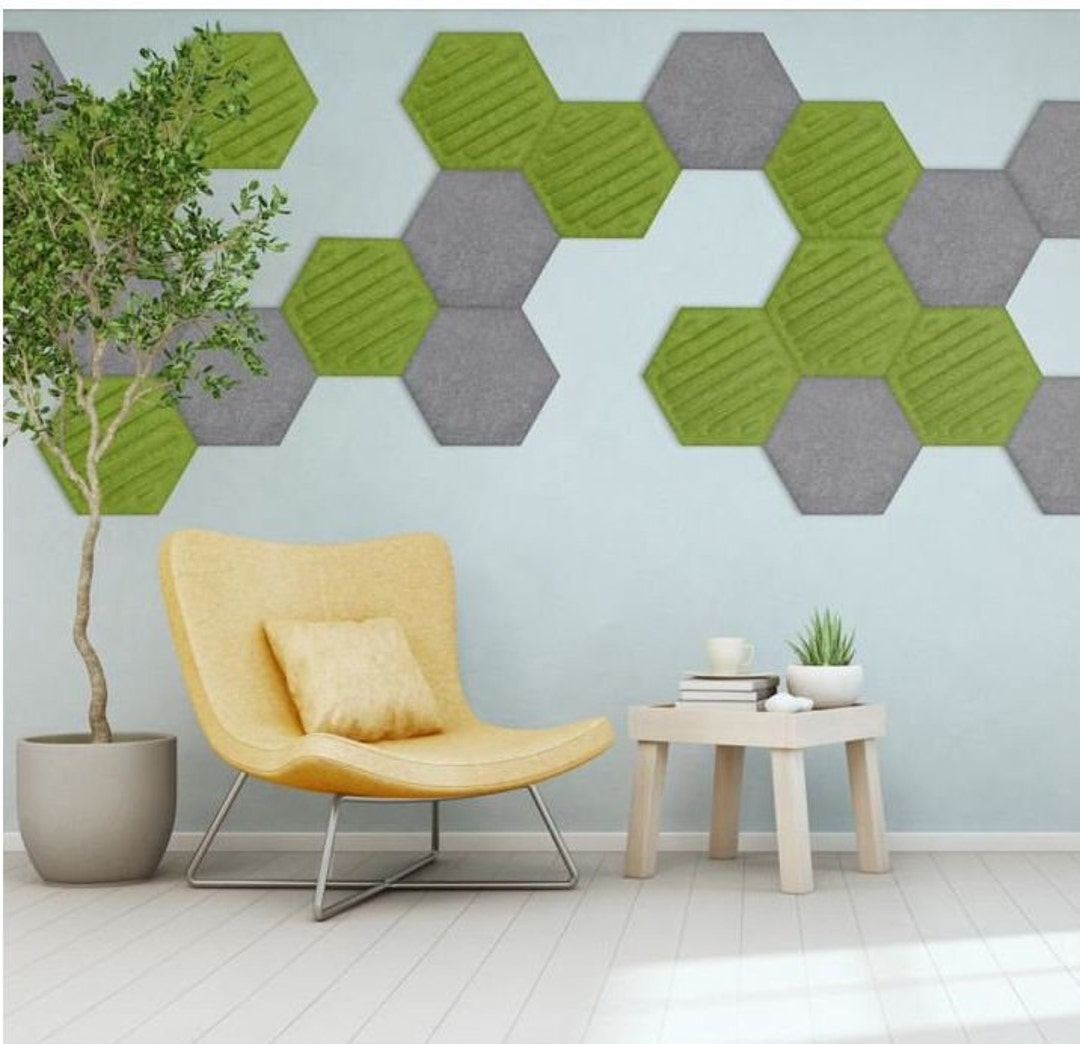 Panneaux de Feutre Mur 3D Panneau acoustique Hexagone Ecologique Et  Insonorisant 30x30cm beaucoup de couleurs Panneau de décoration murale,  décoration de chambre à coucher -  France