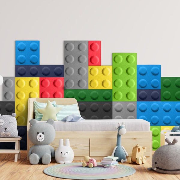 Felt Block Panels 3D Wall | Acoustic panel | Ecological And Soundproofing | 15x15 cm | lots of colors | Wall Decor for kids room