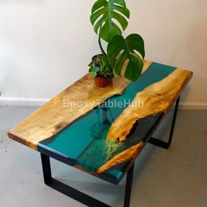 Handmade Live Edge Epoxy River Table: Custom Wood & Resin Dining Table