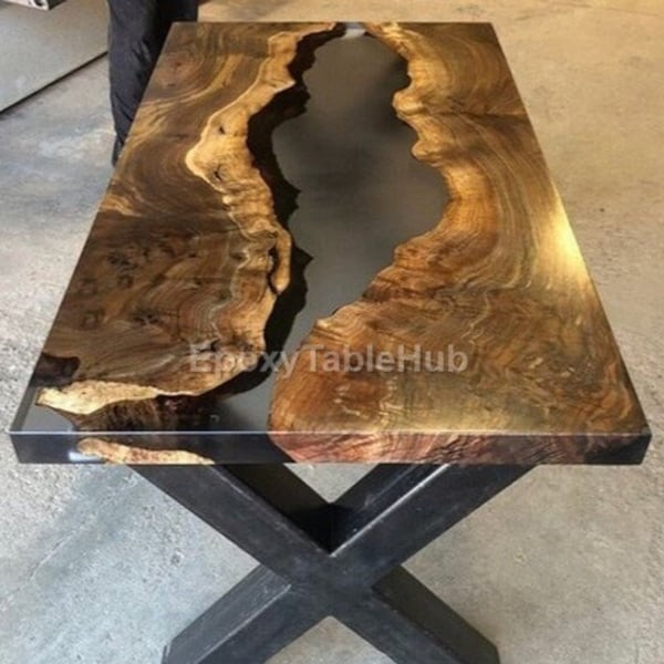 Epoxy Table, dining, sofa, center table top Live Edge Walnut Table ,Custom Order, Epoxy Resin River Table, Natural Wood ONLY TABLE,